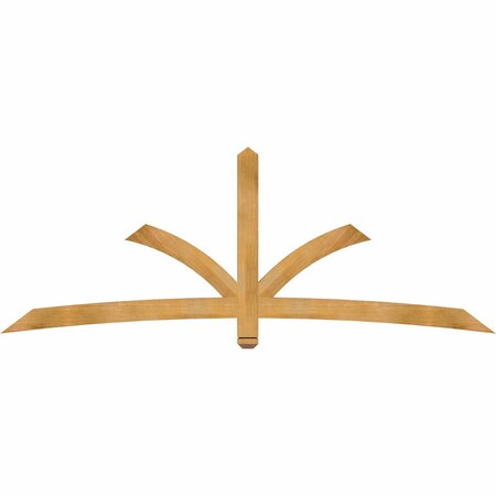 Ekena Millwork Davenport Rough Sawn Timber Gable Bracket, Western Red Cedar, 96"W x 36"H x 2"D x 4"F, 9/12 Pitch GBW096X36X0204DAV00RWR